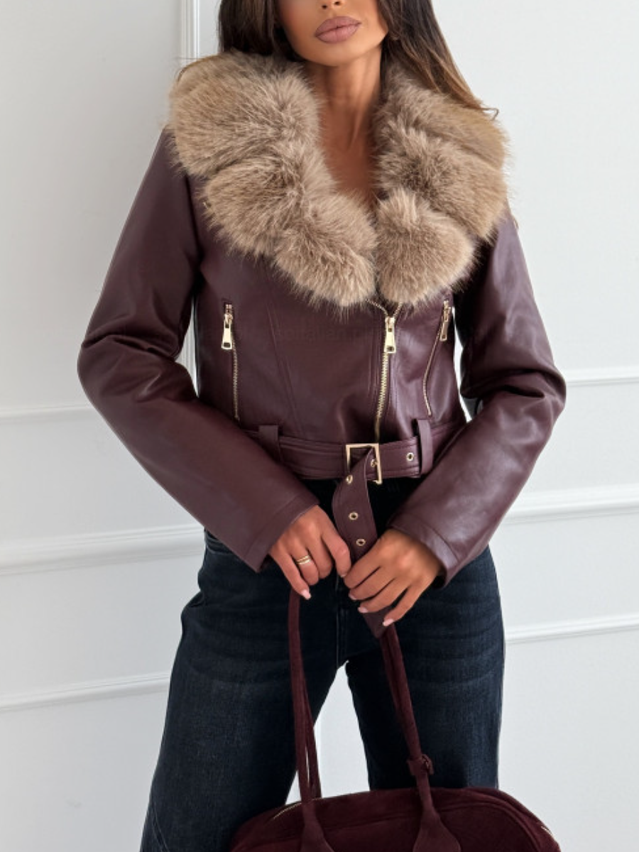 Plush Leather Biker Jacket(✔️Free Shipping)