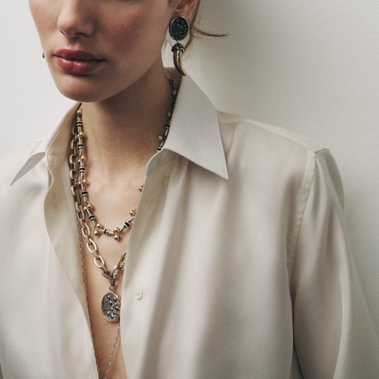 Layered Geometric Pendant Necklace