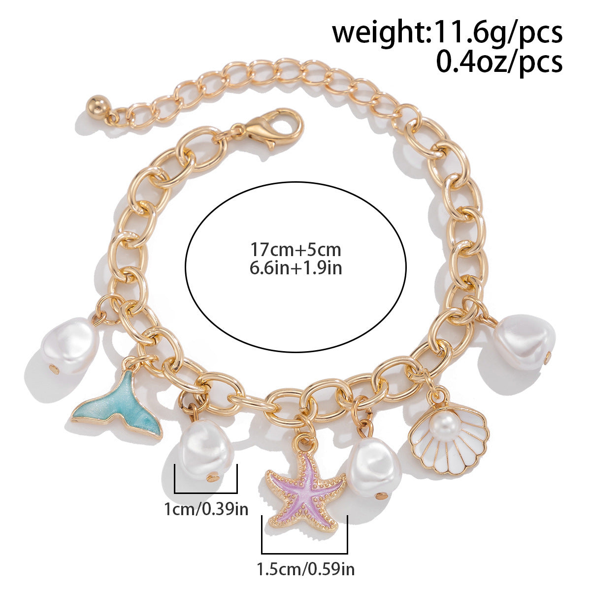 Ocean Style Fishtail Pearl Bracelet