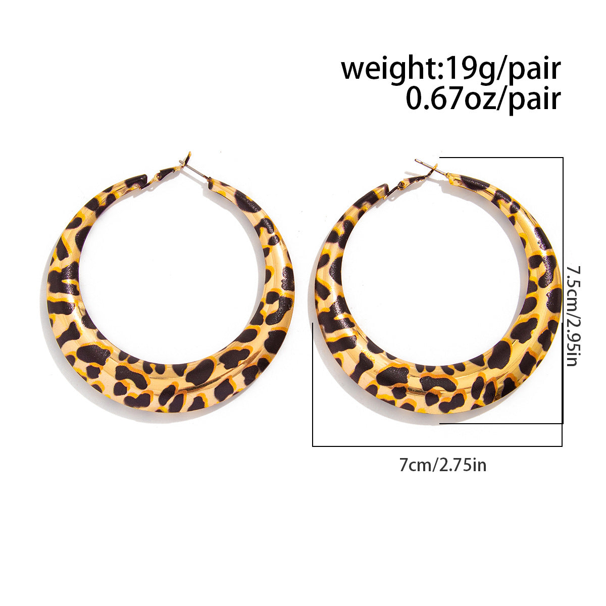 Leopard Print Geometric Earrings