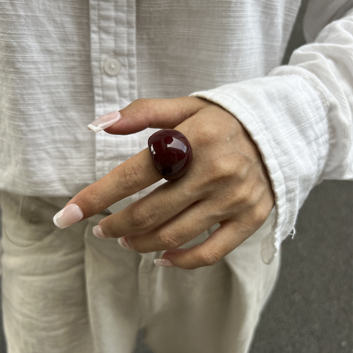 Candy Color Acrylic Hoop Ring