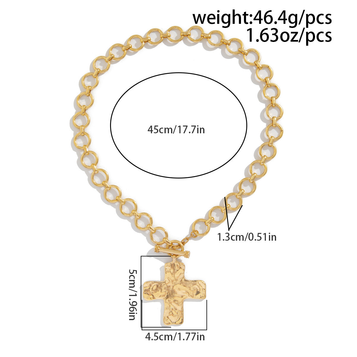 Punk Metal Cross Necklace