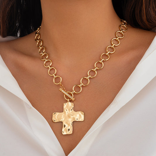 Punk Metal Cross Necklace