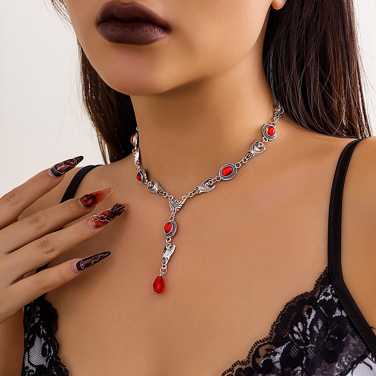Halloween Blood Ruby Necklace