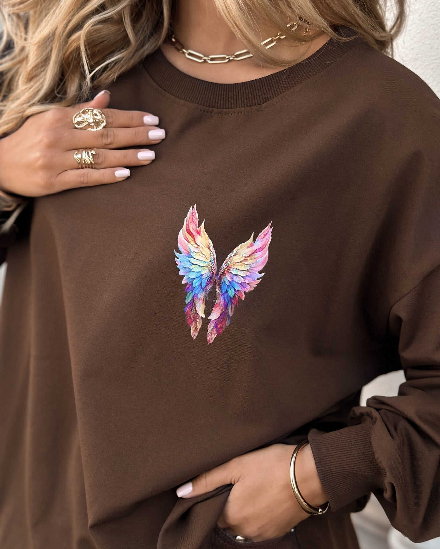 Butterfly Print Cotton Sweatshirt