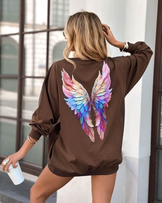 Butterfly Print Cotton Sweatshirt