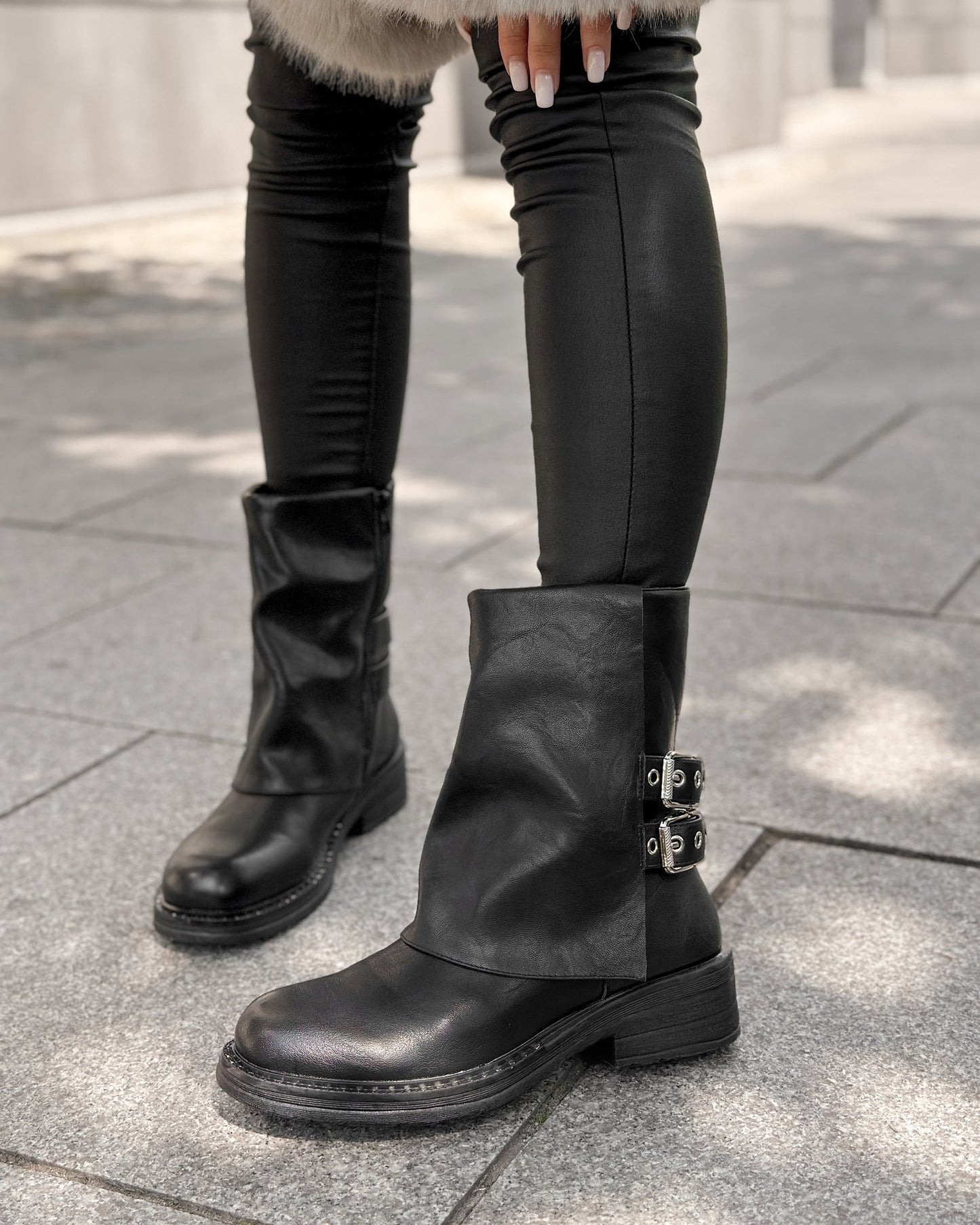 Autumn Buckled Leather Boots
