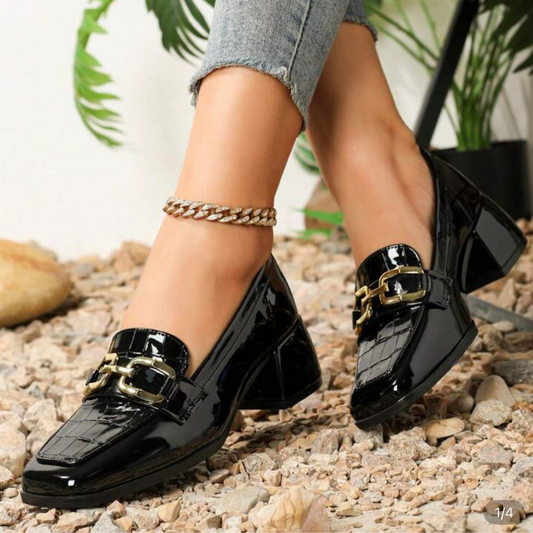 Women's Square Toe Loafer Pumps