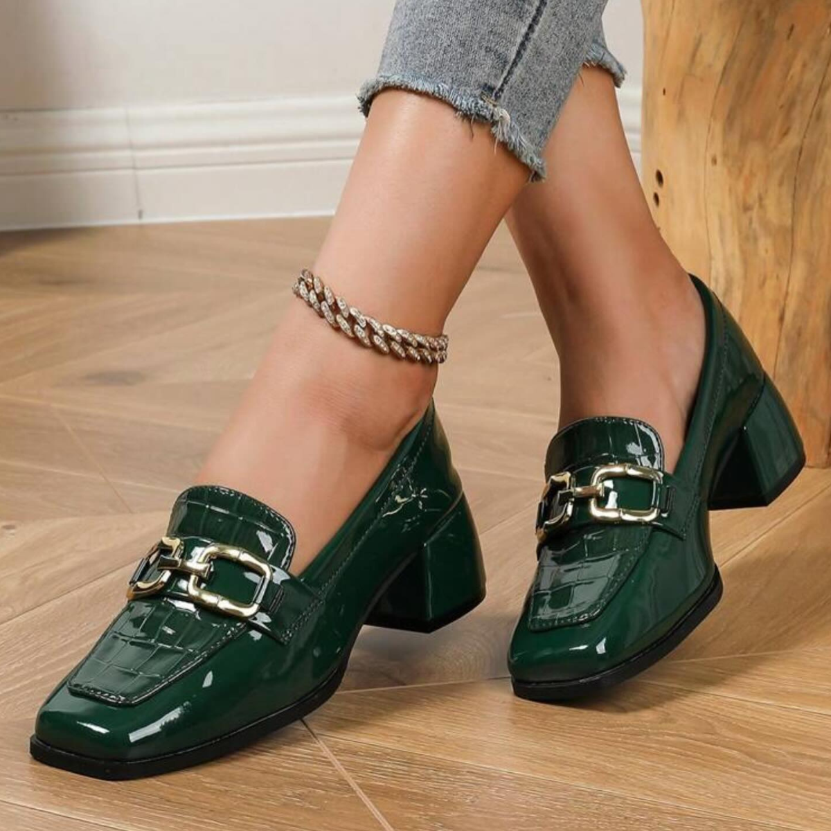 Women's Square Toe Loafer Pumps