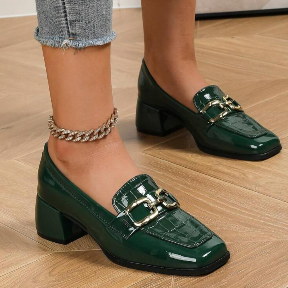 Women's Square Toe Loafer Pumps