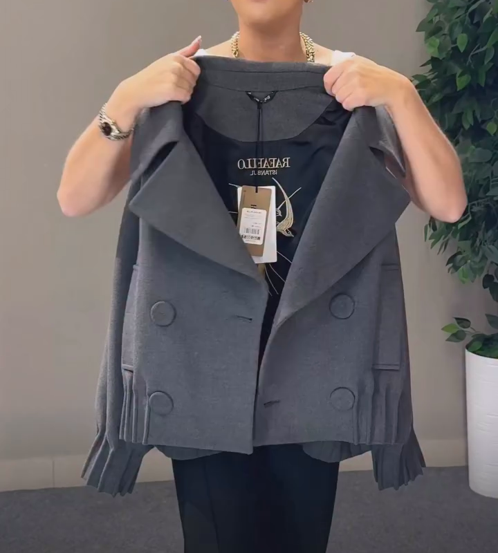 Blended Lapel Woolen Jacket