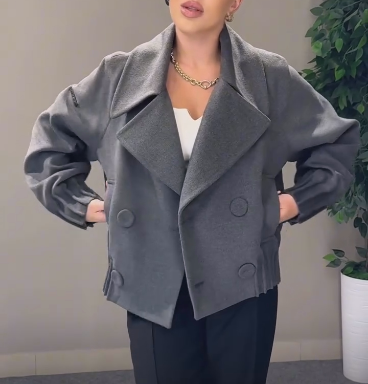 Blended Lapel Woolen Jacket