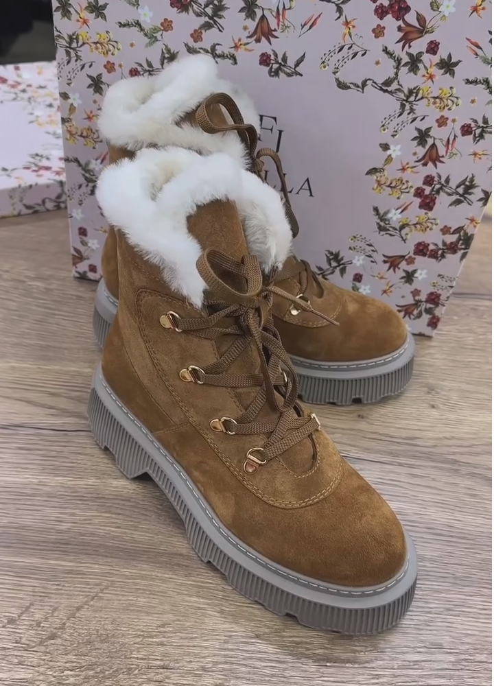 Women's Suede And Fleece Martin Boots
