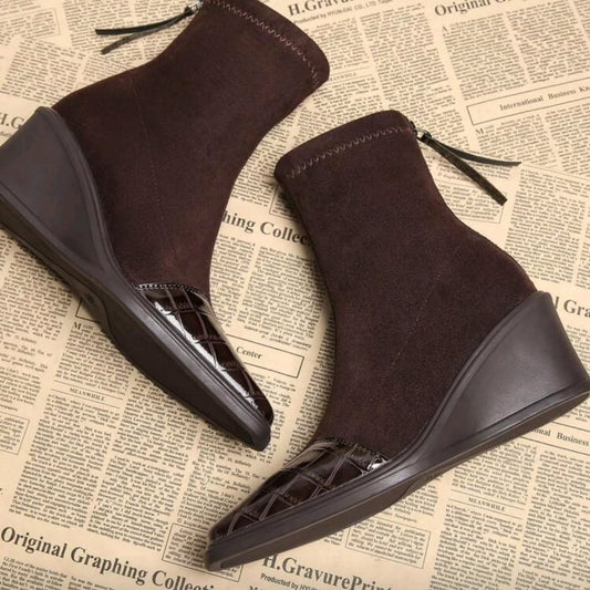 Retro Chunky Heeled British Boots