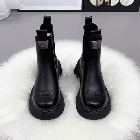 Women's Genuine Leather Chimney Boots