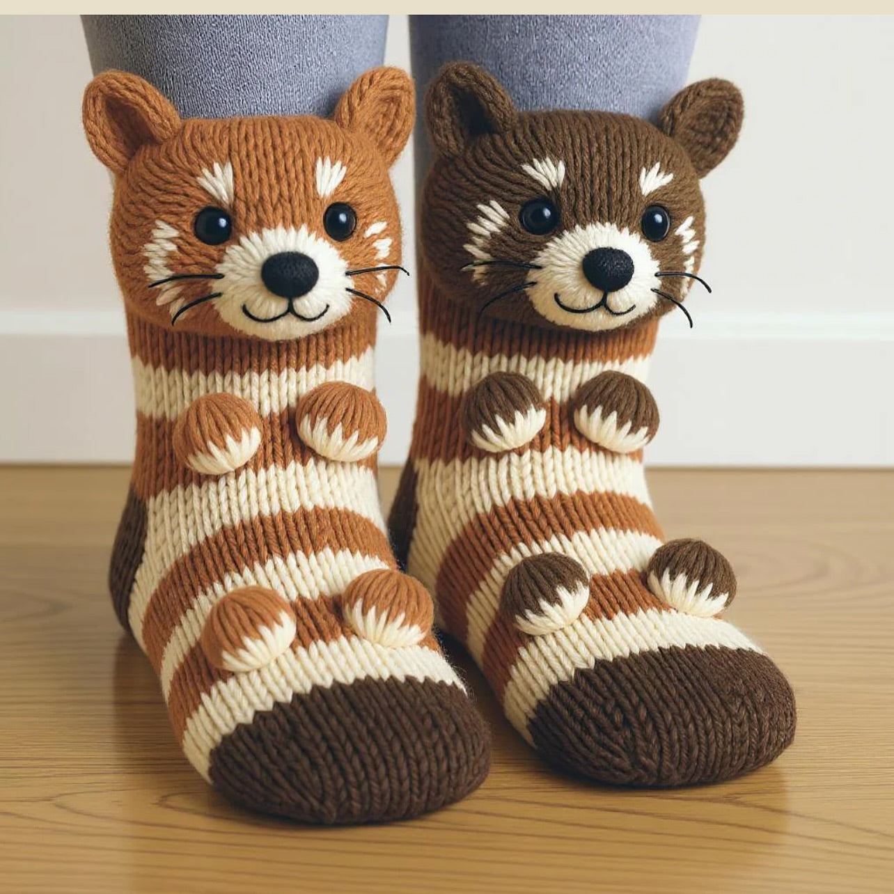 3D Knitted Animal Socks