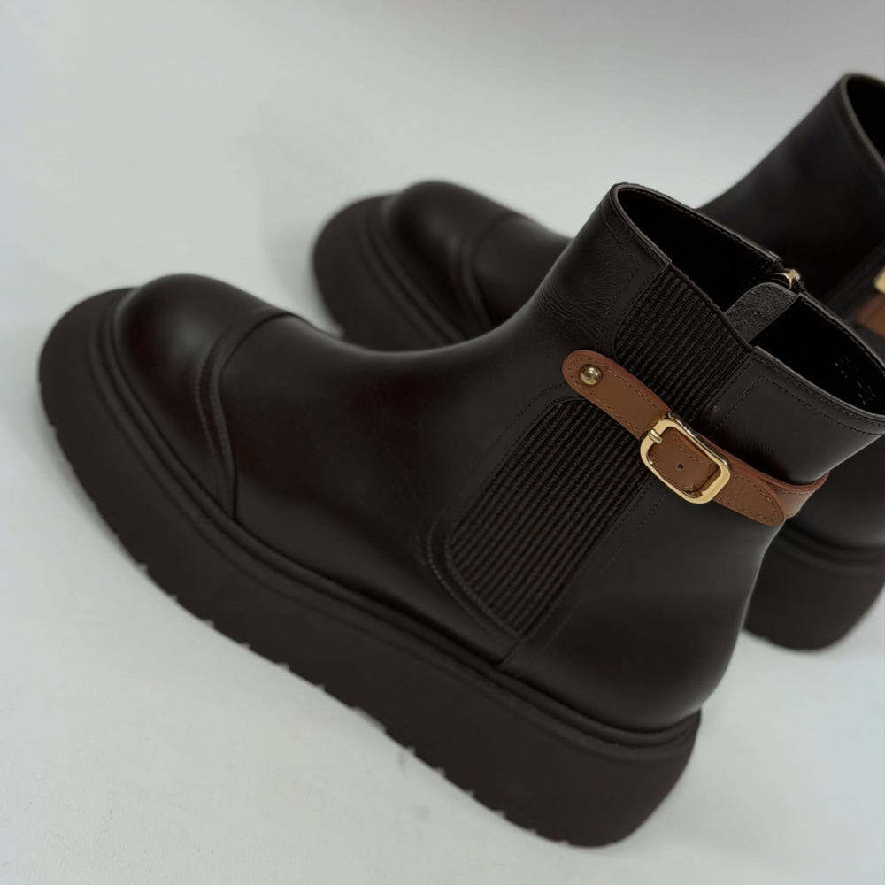 Luxury Chunky-Sole Leather Martin Boots