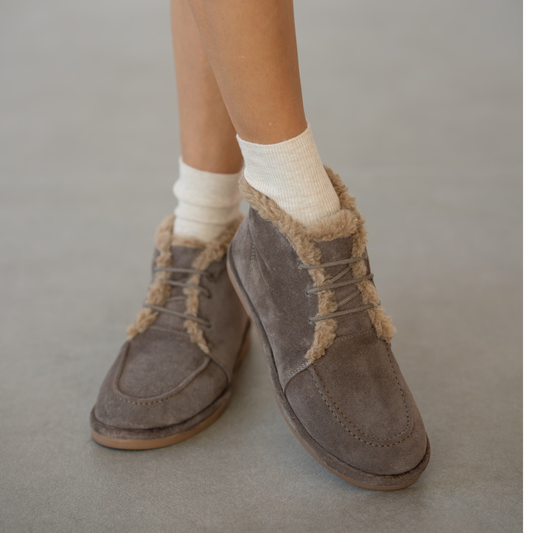 Genuine Leather Fur Lace Detailed Women's Boots