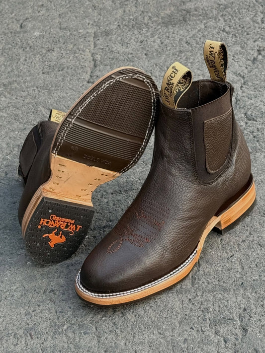 Western Genuine Leather Embroidered Cowboy Ankle Boots