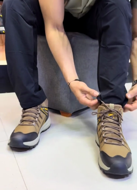 Men's Lace-Up High Top Trendy Sturdy Breathable Comfortable Trekking Shoes