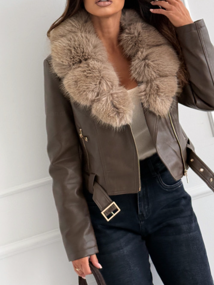 Plush Leather Biker Jacket(✔️Free Shipping)