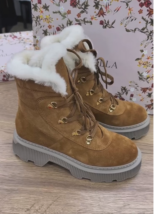 Women's Suede And Fleece Martin Boots