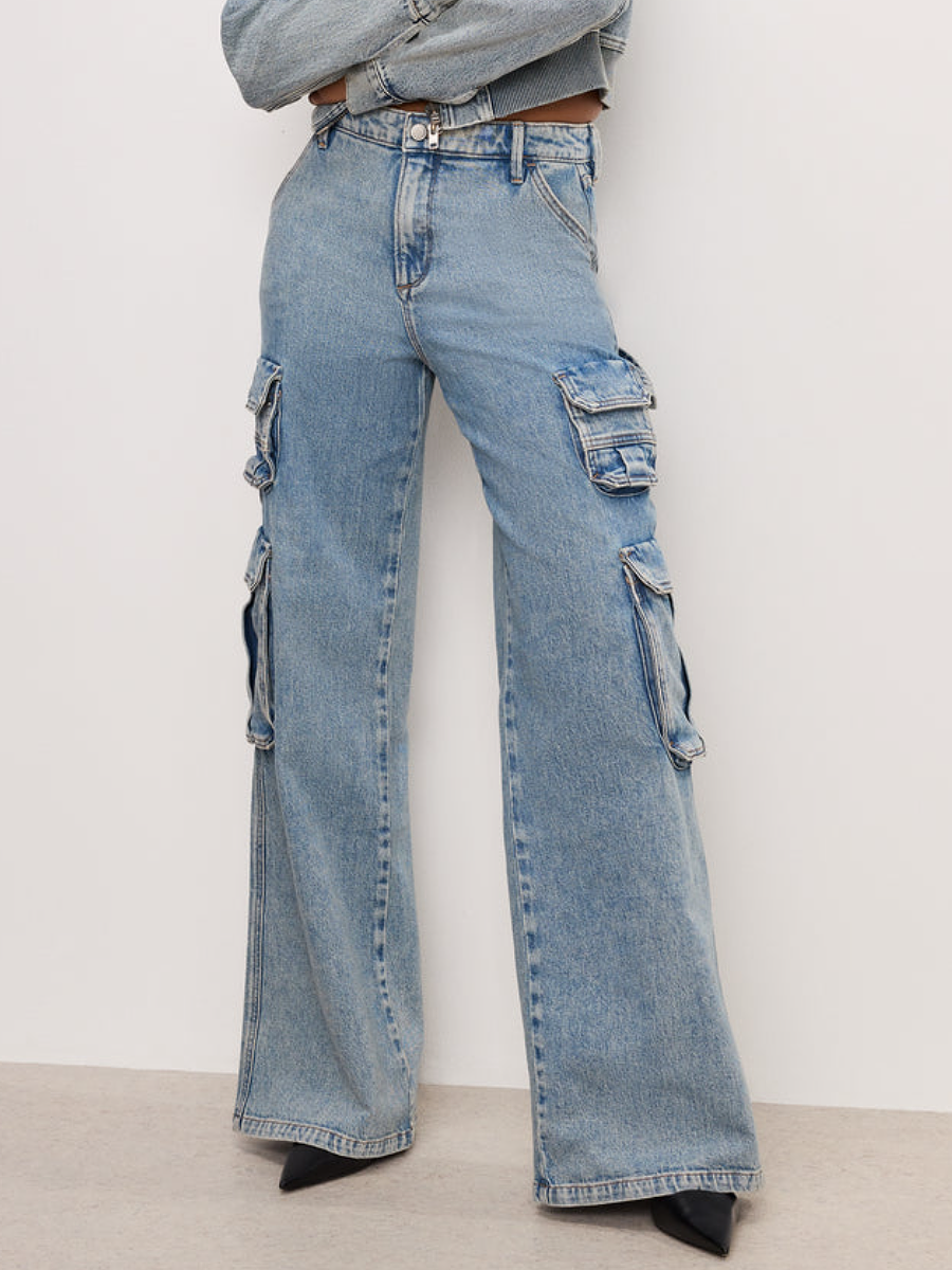 Denim Wide Leg Pants