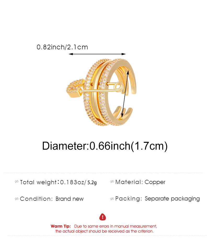Detchable Pin Ring & Earrings