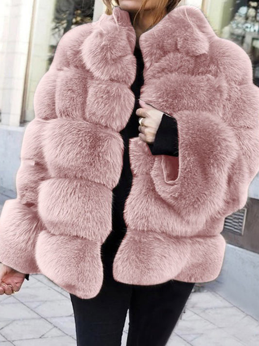 Faux Fox Fur Stitching Coat(✔️Free Shipping)