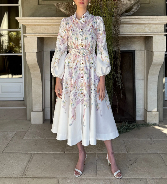 Floral Print Evening Dress