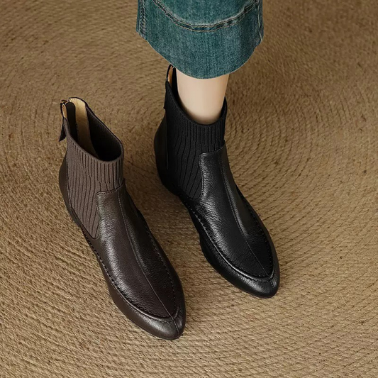 Pointed Knitted Ankle Boots
