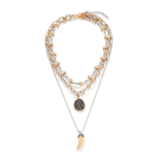 Layered Geometric Pendant Necklace