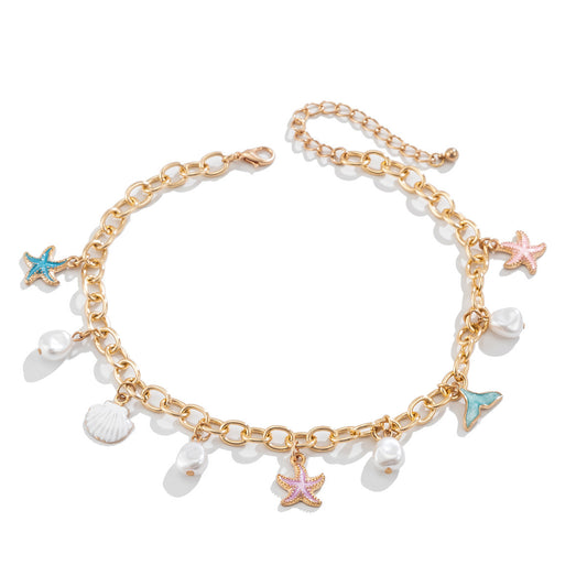Ocean Style Fishtail Pearl Necklace