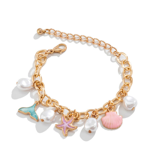Ocean Style Fishtail Pearl Bracelet