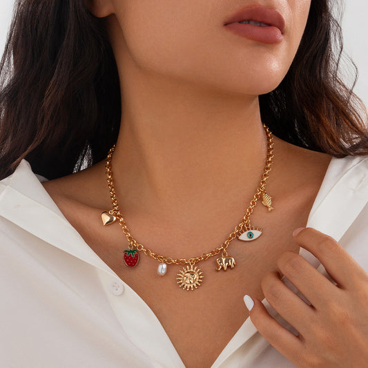 Sun Elephant Eye Necklace