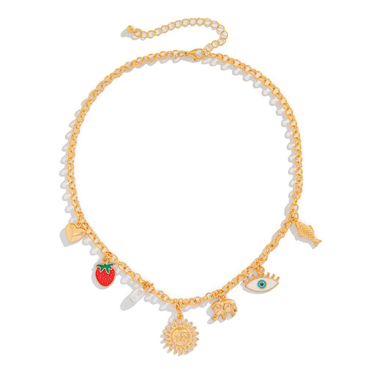 Sun Elephant Eye Necklace