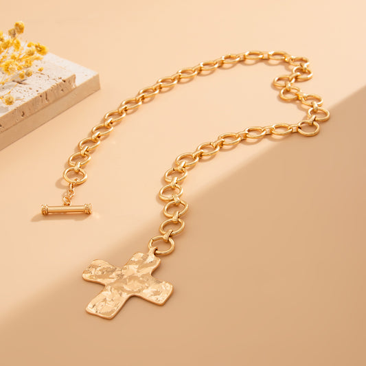 Punk Metal Cross Necklace