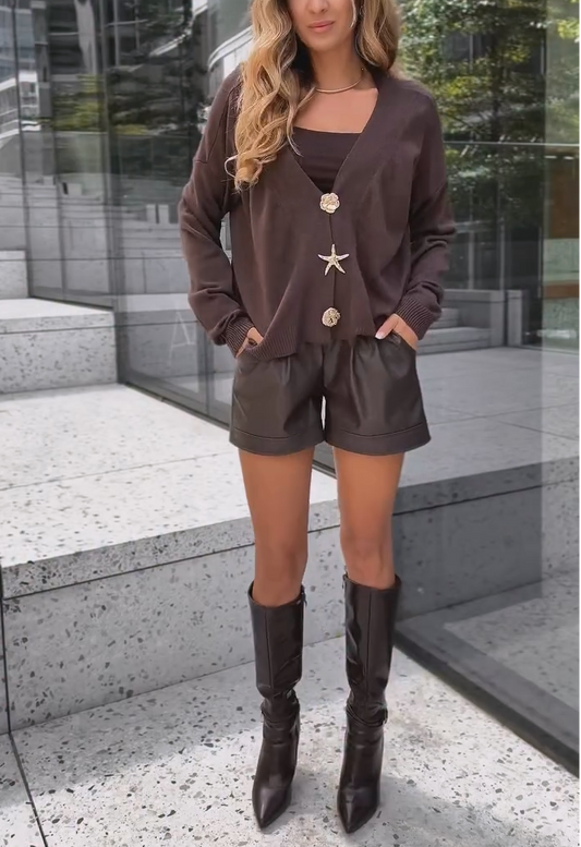 V-neck Cardigan Sweater