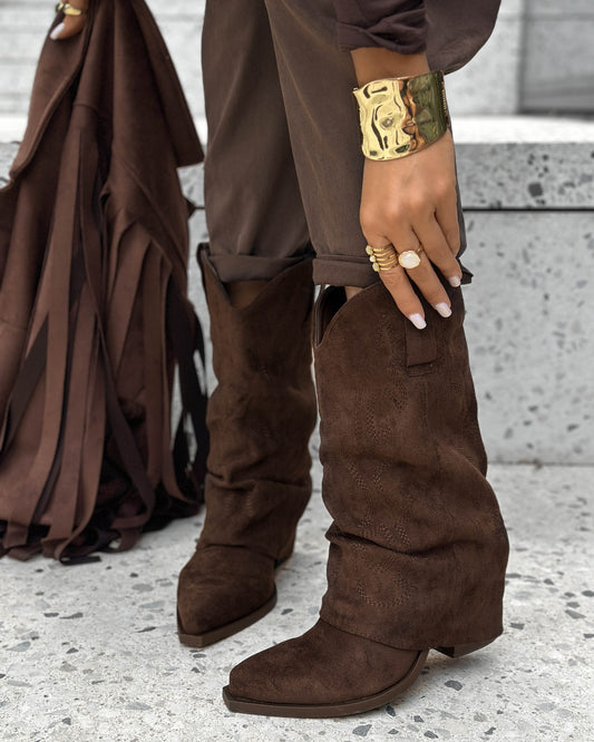 Suede Cowboy Boots