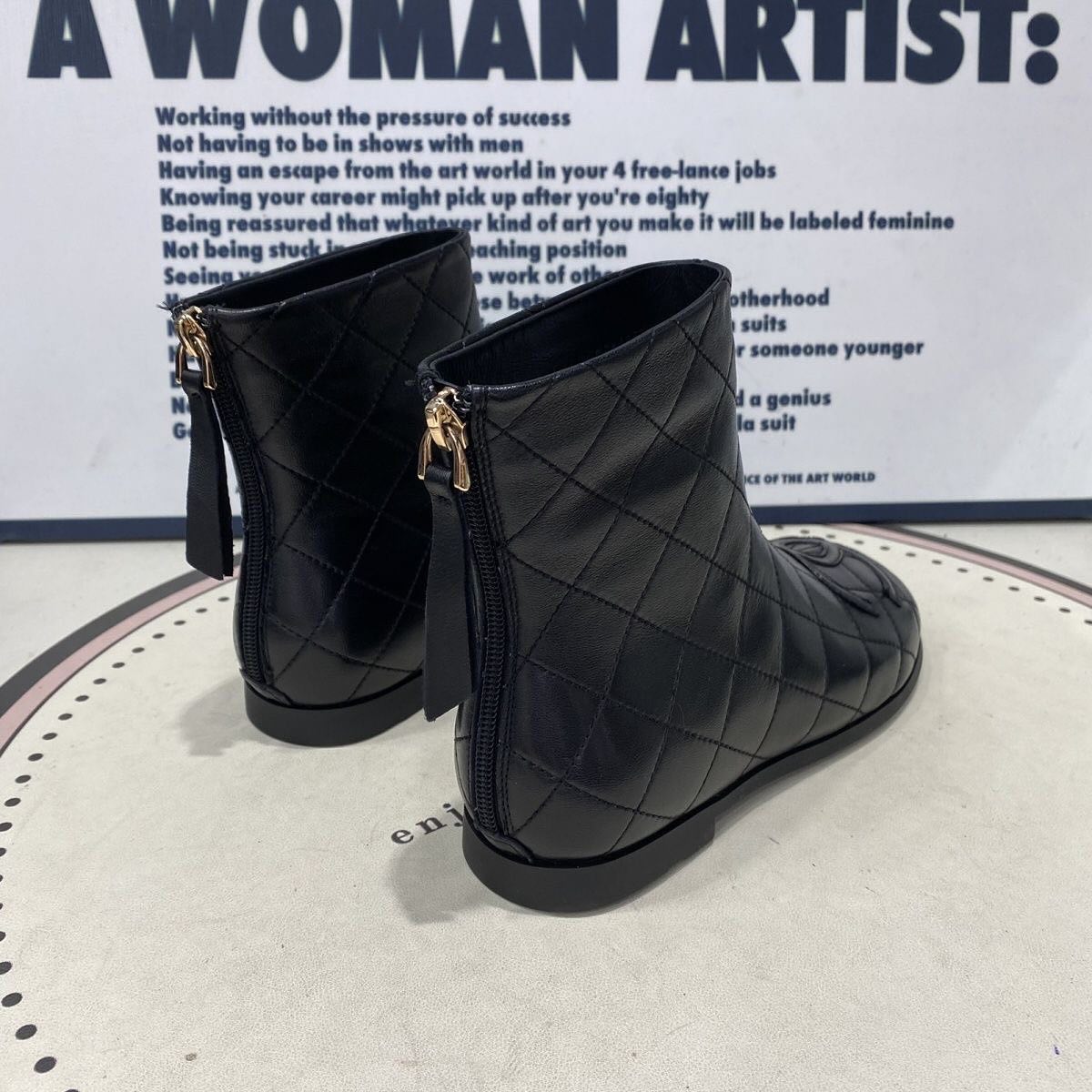 Women's Vintage Rhombus Zipper Boots