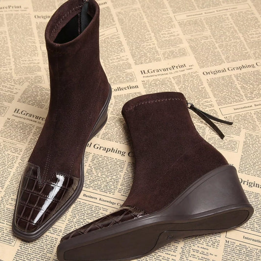 Retro Chunky Heeled British Boots