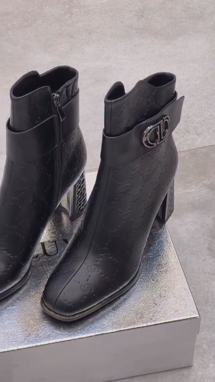 Versatile Chunky Heeled Half Boots