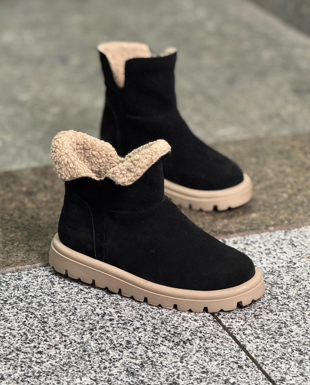 Shearling-Lined Suede Winter Boots