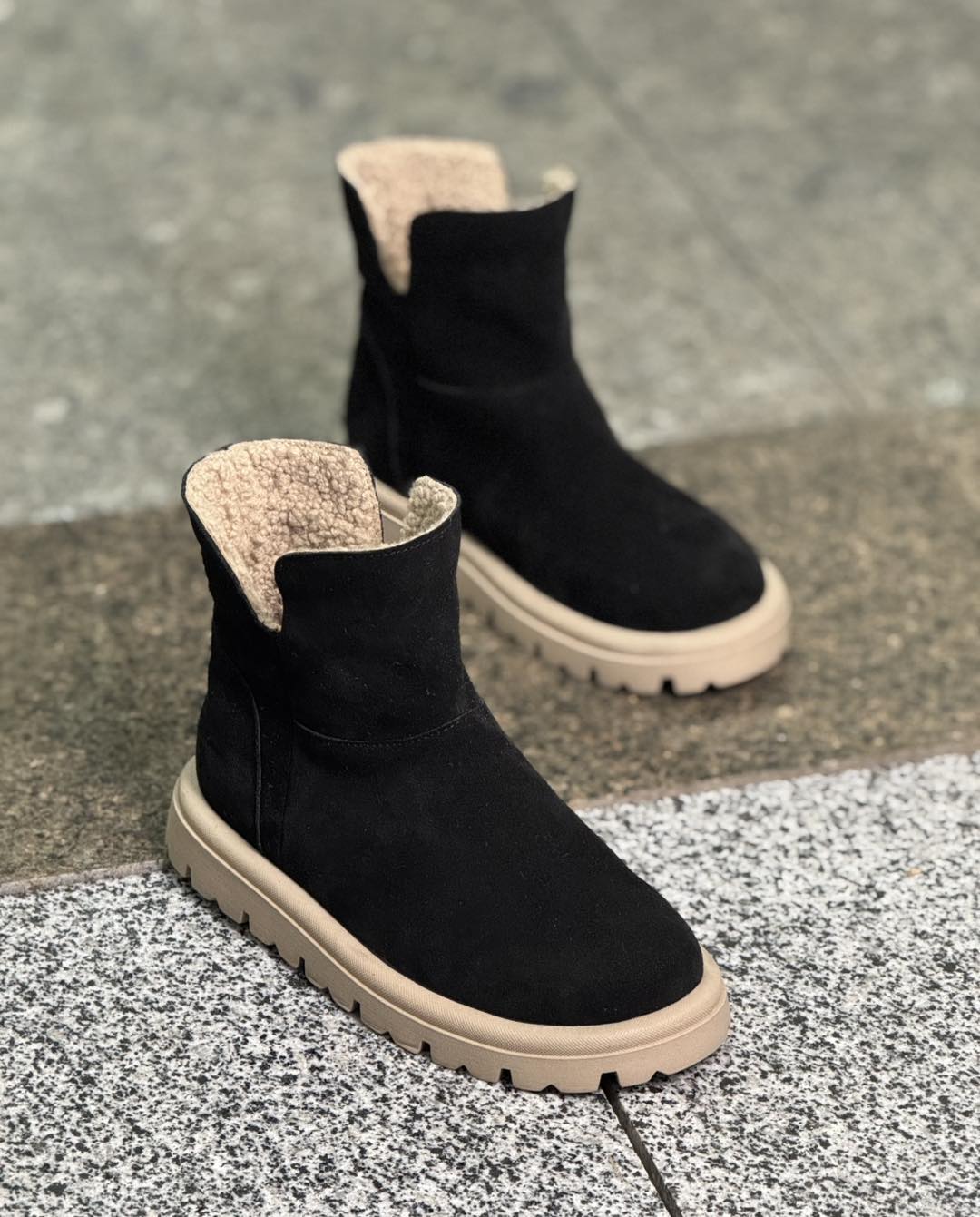 Shearling-Lined Suede Winter Boots