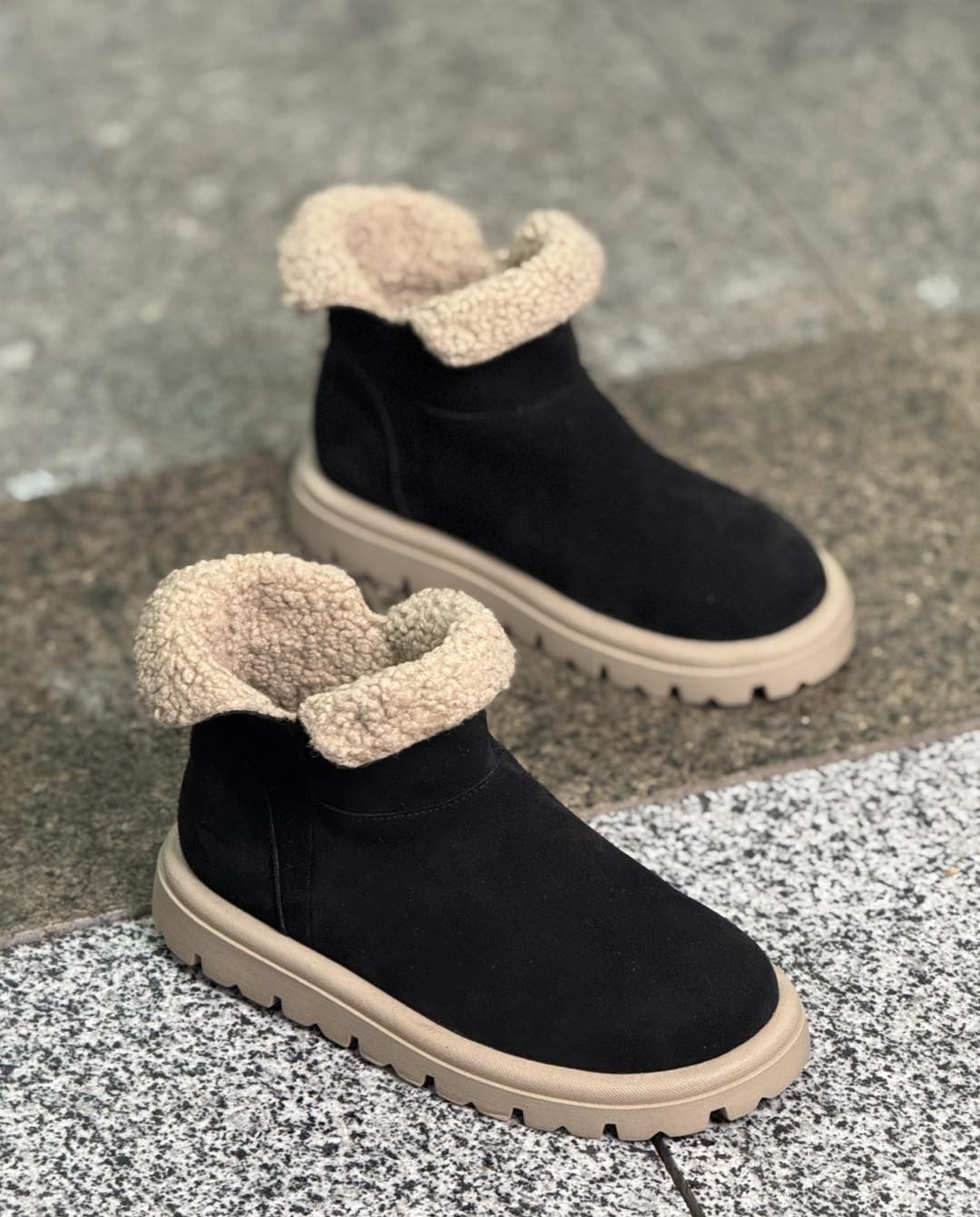 Shearling-Lined Suede Winter Boots