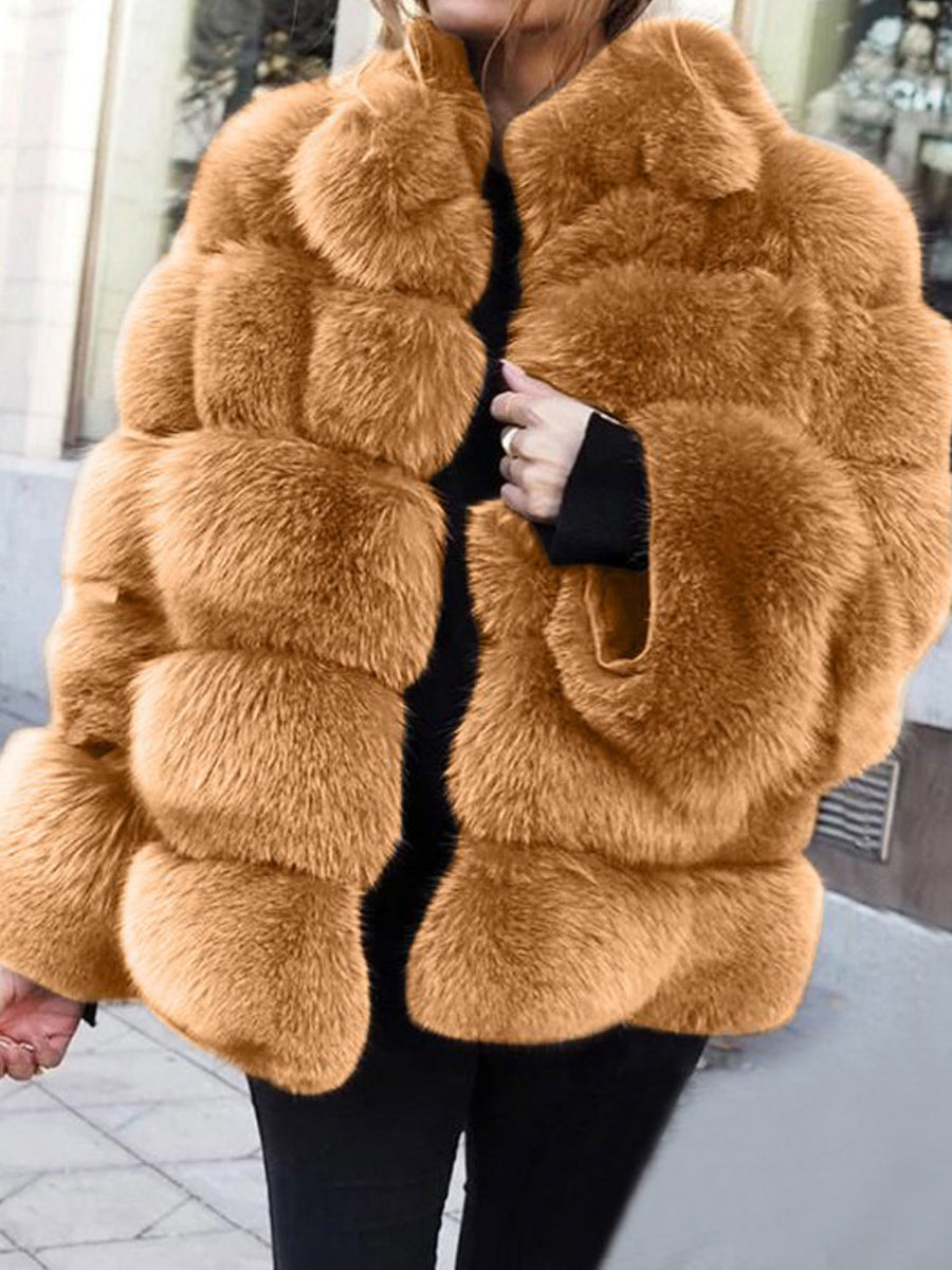 Faux Fox Fur Stitching Coat(✔️Free Shipping)