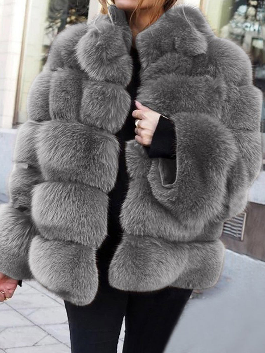 Faux Fox Fur Stitching Coat(✔️Free Shipping)