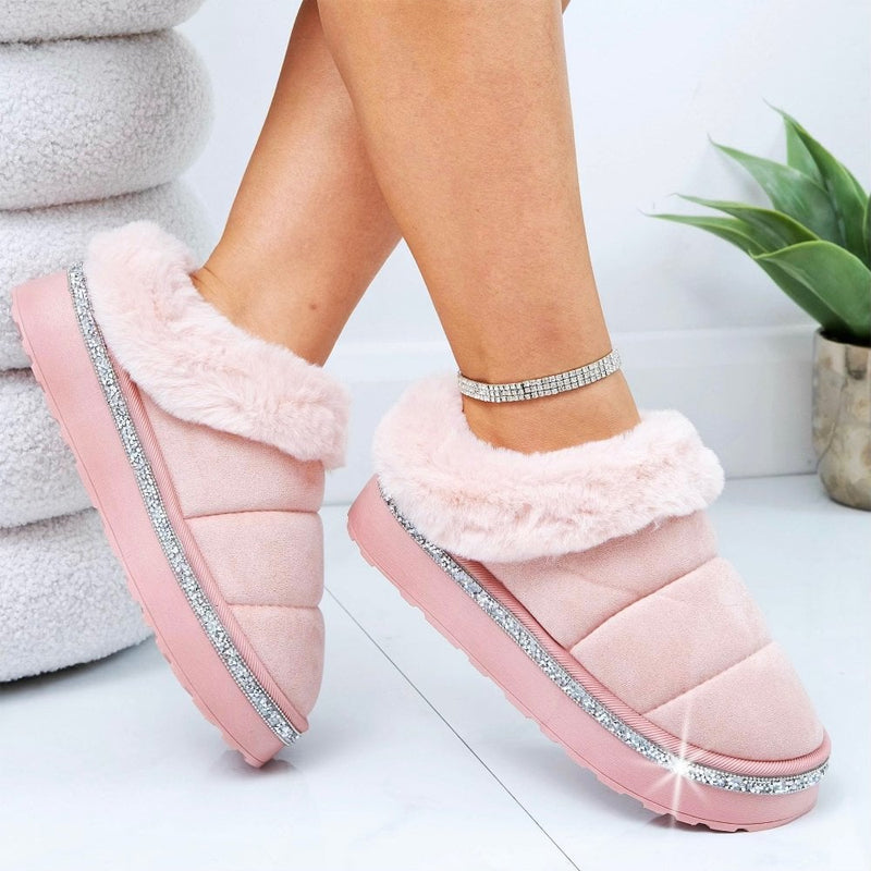 Crystal Trim Soft Touch Slippers