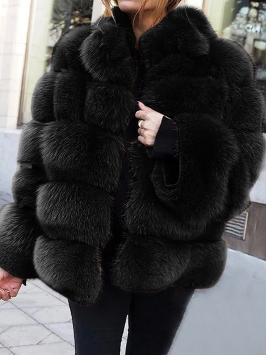 Faux Fox Fur Stitching Coat(✔️Free Shipping)