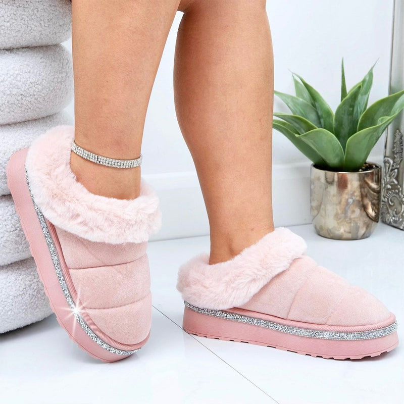 Crystal Trim Soft Touch Slippers